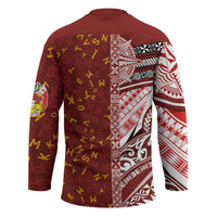 Tonga Language Week Hockey Jersey Ngatu Pattern and Tongan Alphabet - Polynesian Pride