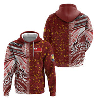 Tonga Language Week Hoodie Ngatu Pattern and Tongan Alphabet - Polynesian Pride