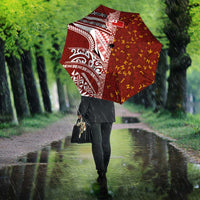 Tonga Language Week Umbrella Ngatu Pattern and Tongan Alphabet - Polynesian Pride