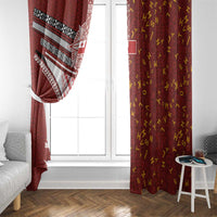 Tonga Language Week Window Curtain Ngatu Pattern and Tongan Alphabet - Polynesian Pride