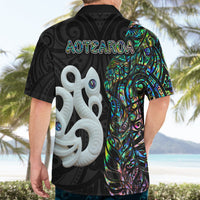New Zealand Hawaiian Shirt Silver Fern and Manaia with Papua Shell Maori Tribal LT03 - Polynesian Pride