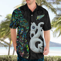 Custom New Zealand Hawaiian Shirt Silver Fern and Manaia with Papua Shell Maori Tribal LT03 - Polynesian Pride