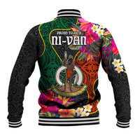 Penama Day Baseball Jacket Proud To Be A Ni-Van Beauty Pacific Flower LT03 - Polynesian Pride