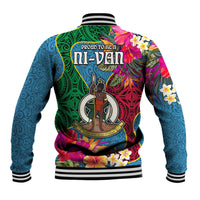 Sanma Day Baseball Jacket Proud To Be A Ni-Van Beauty Pacific Flower LT03 - Polynesian Pride