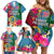 Sanma Day Family Matching Off Shoulder Short Dress and Hawaiian Shirt Proud To Be A Ni-Van Beauty Pacific Flower LT03 Blue - Polynesian Pride