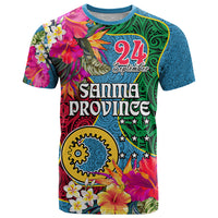 Sanma Day T Shirt Proud To Be A Ni-Van Beauty Pacific Flower LT03 Blue - Polynesian Pride
