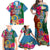 Personalised Sanma Day Family Matching Off Shoulder Maxi Dress and Hawaiian Shirt Proud To Be A Ni-Van Beauty Pacific Flower LT03 Blue - Polynesian Pride