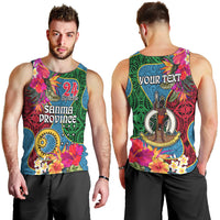 Personalised Sanma Day Men Tank Top Proud To Be A Ni-Van Beauty Pacific Flower LT03 - Polynesian Pride