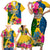 Malampa Day Family Matching Short Sleeve Bodycon Dress and Hawaiian Shirt Proud To Be A Ni-Van Beauty Pacific Flower LT03 Yellow - Polynesian Pride