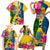 Personalised Malampa Day Family Matching Short Sleeve Bodycon Dress and Hawaiian Shirt Proud To Be A Ni-Van Beauty Pacific Flower LT03 Yellow - Polynesian Pride