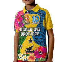Personalised Malampa Day Kid Polo Shirt Proud To Be A Ni-Van Beauty Pacific Flower LT03 Kid Yellow - Polynesian Pride