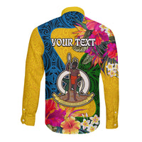 Personalised Malampa Day Long Sleeve Button Shirt Proud To Be A Ni-Van Beauty Pacific Flower LT03 - Polynesian Pride