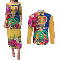 Torba Day Couples Matching Puletasi Dress and Long Sleeve Button Shirts Proud To Be A Ni-Van Beauty Pacific Flower LT03 Yellow - Polynesian Pride
