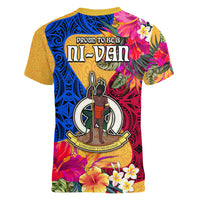 Torba Day Women V Neck T Shirt Proud To Be A Ni-Van Beauty Pacific Flower LT03 - Polynesian Pride