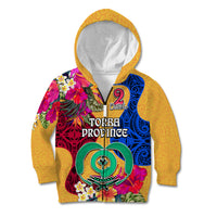 Personalised Torba Day Kid Hoodie Proud To Be A Ni-Van Beauty Pacific Flower LT03 Zip Hoodie Yellow - Polynesian Pride