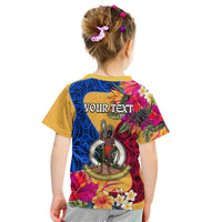 Personalised Torba Day Kid T Shirt Proud To Be A Ni-Van Beauty Pacific Flower LT03 - Polynesian Pride