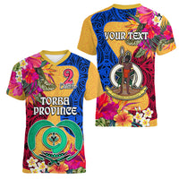 Personalised Torba Day Women V Neck T Shirt Proud To Be A Ni-Van Beauty Pacific Flower LT03 - Polynesian Pride