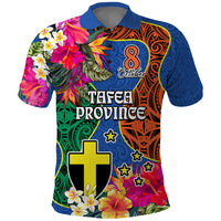 Tafea Day Polo Shirt Proud To Be A Ni-Van Beauty Pacific Flower LT03 Blue - Polynesian Pride