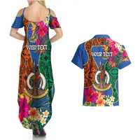 Personalised Tafea Day Couples Matching Summer Maxi Dress and Hawaiian Shirt Proud To Be A Ni-Van Beauty Pacific Flower LT03 - Polynesian Pride