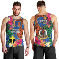Personalised Tafea Day Men Tank Top Proud To Be A Ni-Van Beauty Pacific Flower LT03 - Polynesian Pride
