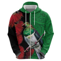 New Zealand Kereru And Pohutukawa Hoodie Maori Tribal Tattoo