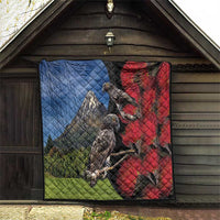 New Zealand Kea And Pohutukawa Quilt With The Mountain Landscape