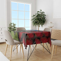 New Zealand Kea And Pohutukawa Tablecloth With The Mountain Landscape