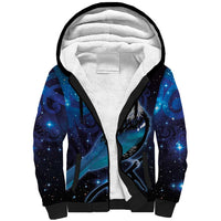 New Zealand Tui Bird Sherpa Hoodie The Pleiades Star Cluster and Koru Tribal Tattoo Galaxy Vibe
