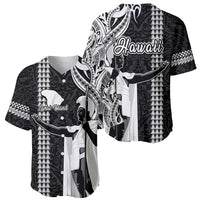 Hawaii Lanai Island Baseball Jersey Hawaiian King and Kakau Symbols Abstract Shoulder Tattoo LT03 - Polynesian Pride