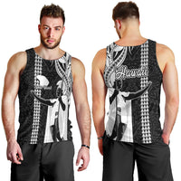 Hawaii Lanai Island Men Tank Top Hawaiian King and Kakau Symbols Abstract Shoulder Tattoo LT03 - Polynesian Pride