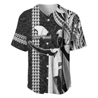 Custom Hawaii Lanai Island Baseball Jersey Hawaiian King and Kakau Symbols Abstract Shoulder Tattoo LT03 Black - Polynesian Pride