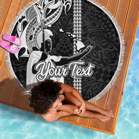 Custom Hawaii Lanai Island Beach Blanket Hawaiian King and Kakau Symbols Abstract Shoulder Tattoo LT03 - Wonder Print Shop