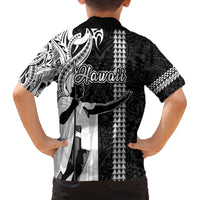 Hawaii Molokai Island Family Matching Long Sleeve Bodycon Dress and Hawaiian Shirt Hawaiian King and Kakau Symbols Abstract Shoulder Tattoo LT03 - Polynesian Pride