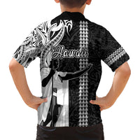 Hawaii Molokai Island Family Matching Short Sleeve Bodycon Dress and Hawaiian Shirt Hawaiian King and Kakau Symbols Abstract Shoulder Tattoo LT03 - Polynesian Pride
