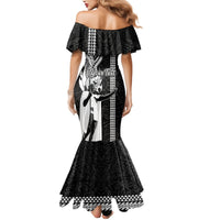 Custom Hawaii Molokai Island Mermaid Dress Hawaiian King and Kakau Symbols Abstract Shoulder Tattoo LT03 - Polynesian Pride