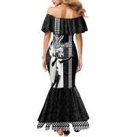 Custom Hawaii Molokai Island Mermaid Dress Hawaiian King and Kakau Symbols Abstract Shoulder Tattoo LT03 - Polynesian Pride