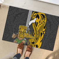 Hawaii Niihau Island Rubber Doormat Hawaiian Warrior and Kakau Symbols Abstract Tattoo LT03 - Polynesian Pride
