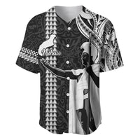 Custom Hawaii Niihau Island Baseball Jersey Hawaiian King and Kakau Symbols Abstract Shoulder Tattoo LT03 Black - Polynesian Pride