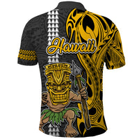 Hawaii Oahu Island Polo Shirt Hawaiian Warrior and Kakau Symbols Abstract Tattoo LT03 - Polynesian Pride