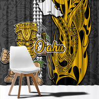 Hawaii Oahu Island Window Curtain Hawaiian Warrior and Kakau Symbols Abstract Tattoo LT03 - Polynesian Pride