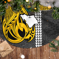 Custom Hawaii Oahu Island Tree Skirt Hawaiian Warrior and Kakau Symbols Abstract Tattoo LT03 - Polynesian Pride