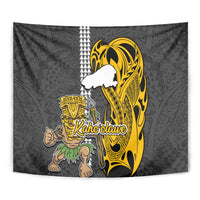 Hawaii Kahoolawe Island Tapestry Hawaiian Warrior and Kakau Symbols Abstract Tattoo LT03 - Polynesian Pride