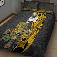 Custom Hawaii Kahoolawe Island Quilt Bed Set Hawaiian Warrior and Kakau Symbols Abstract Tattoo LT03 - Polynesian Pride