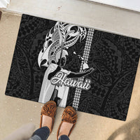 Hawaii Kahoolawe Island Rubber Doormat Hawaiian King and Kakau Symbols Abstract Shoulder Tattoo LT03 - Polynesian Pride