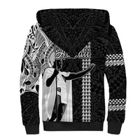 Hawaii Kahoolawe Island Sherpa Hoodie Hawaiian King and Kakau Symbols Abstract Shoulder Tattoo LT03 - Polynesian Pride