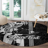 Custom Hawaii Kahoolawe Island Round Carpet Hawaiian King and Kakau Symbols Abstract Shoulder Tattoo LT03 - Polynesian Pride