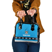 Fiji Merry Christmas Shoulder Handbag Santa Suit Style With Tapa Tribal Pattern LT03 One Size Blue - Polynesian Pride