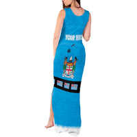 Fiji Merry Christmas Tank Maxi Dress Santa Suit Style With Tapa Tribal Pattern LT03 - Polynesian Pride