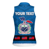 Samoa Merry Christmas Women Sleeveless Polo Shirt Santa Suit Style With Tatau Tattoo Pattern LT03 - Polynesian Pride