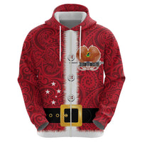 Papua New Guinea Merry Christmas Hoodie Santa Suit Style With Melanesian Pattern LT03 - Polynesian Pride